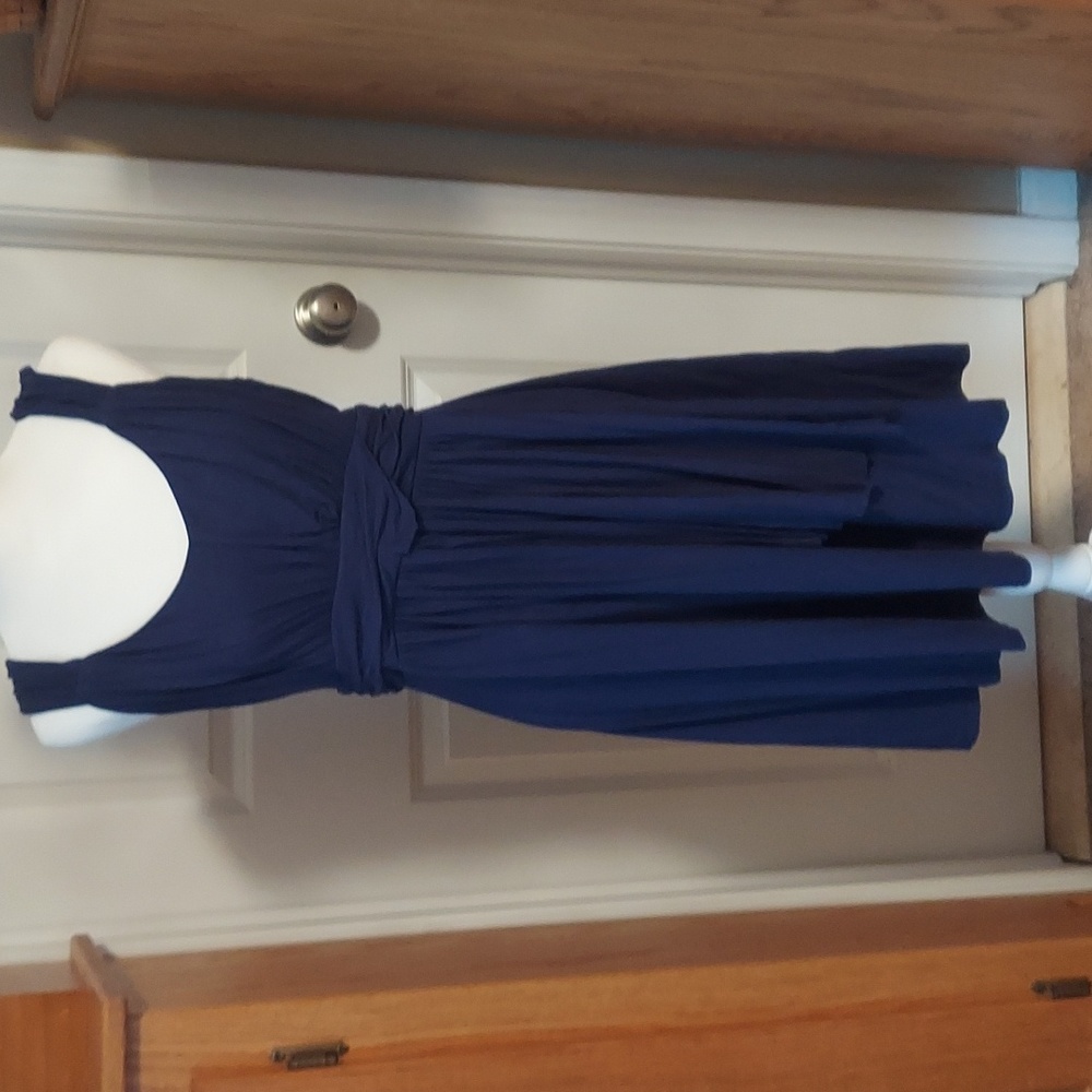 Style & Co navy blue knit dress size M. EUC